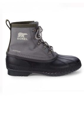 Sorel Cheyanne II Short Waterproof Boot -Quarry Black and Gray Canvas Boots Sz 9